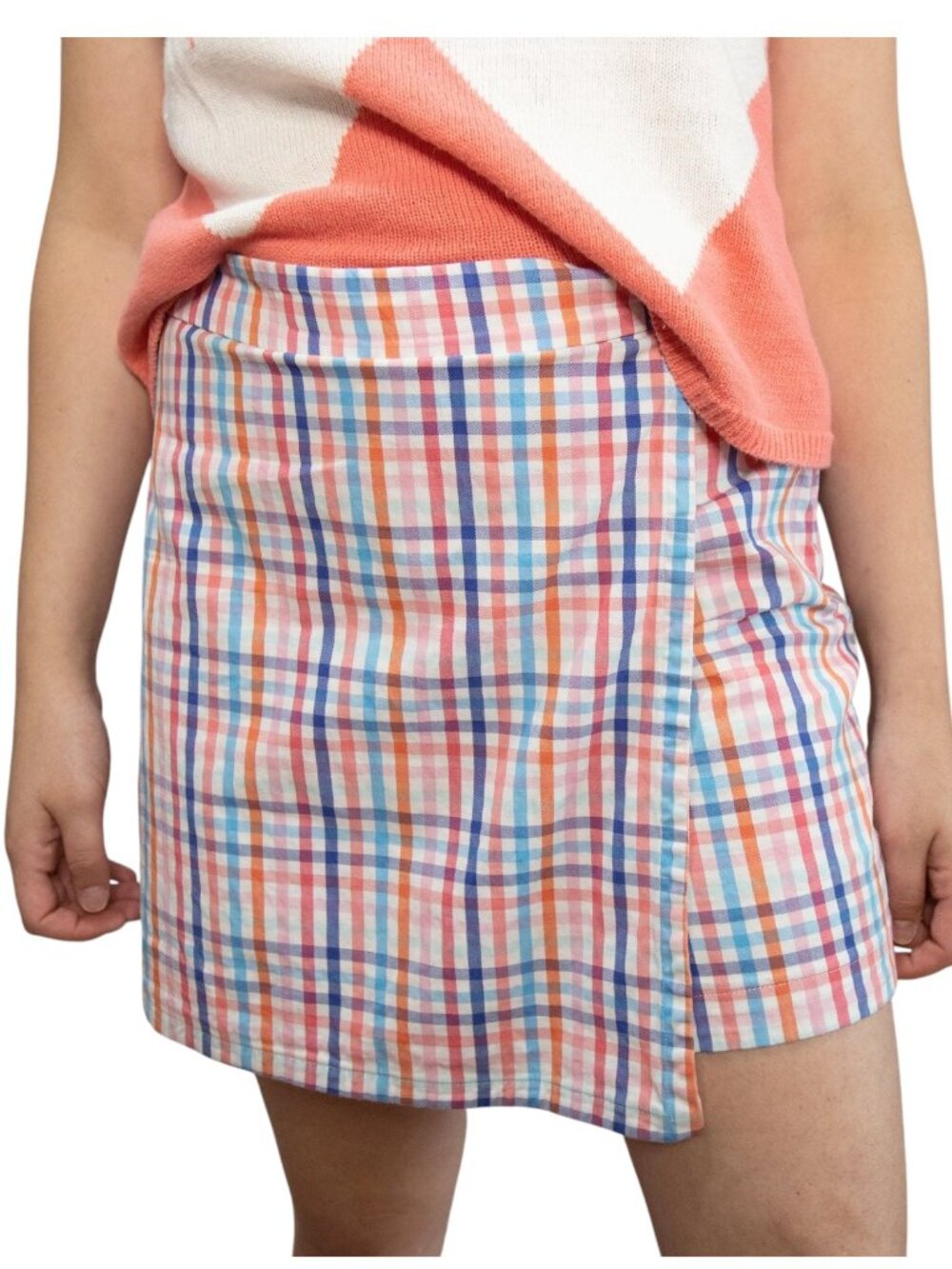 Talbots Tenniscore Pink Plaid Skirt Skort
